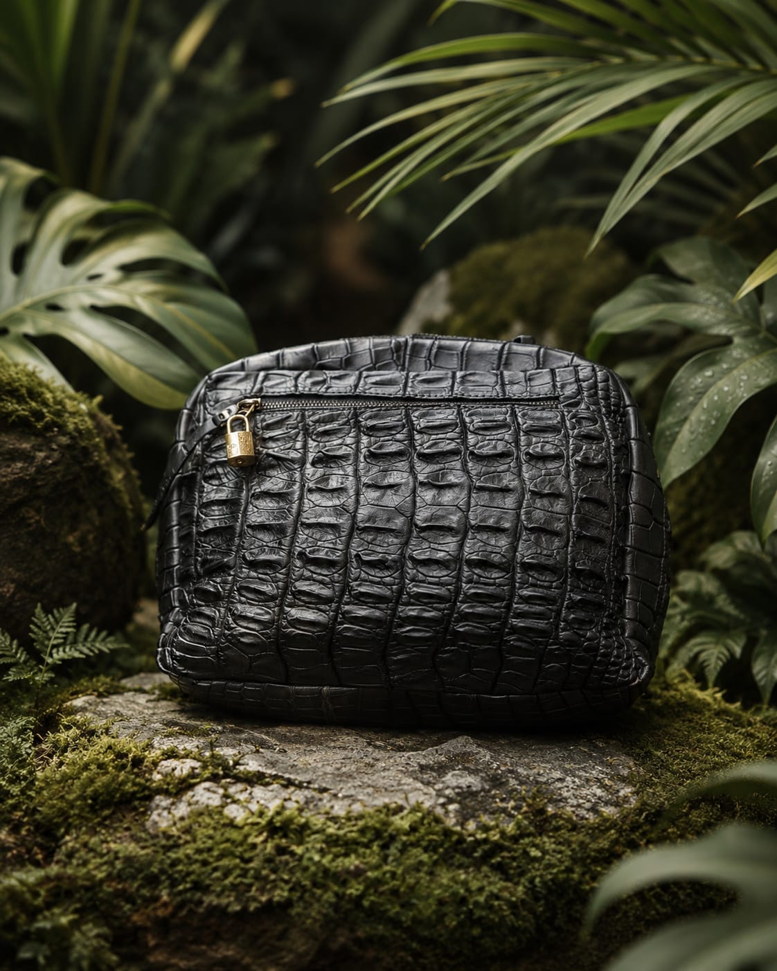 Sacoche medium crocodile